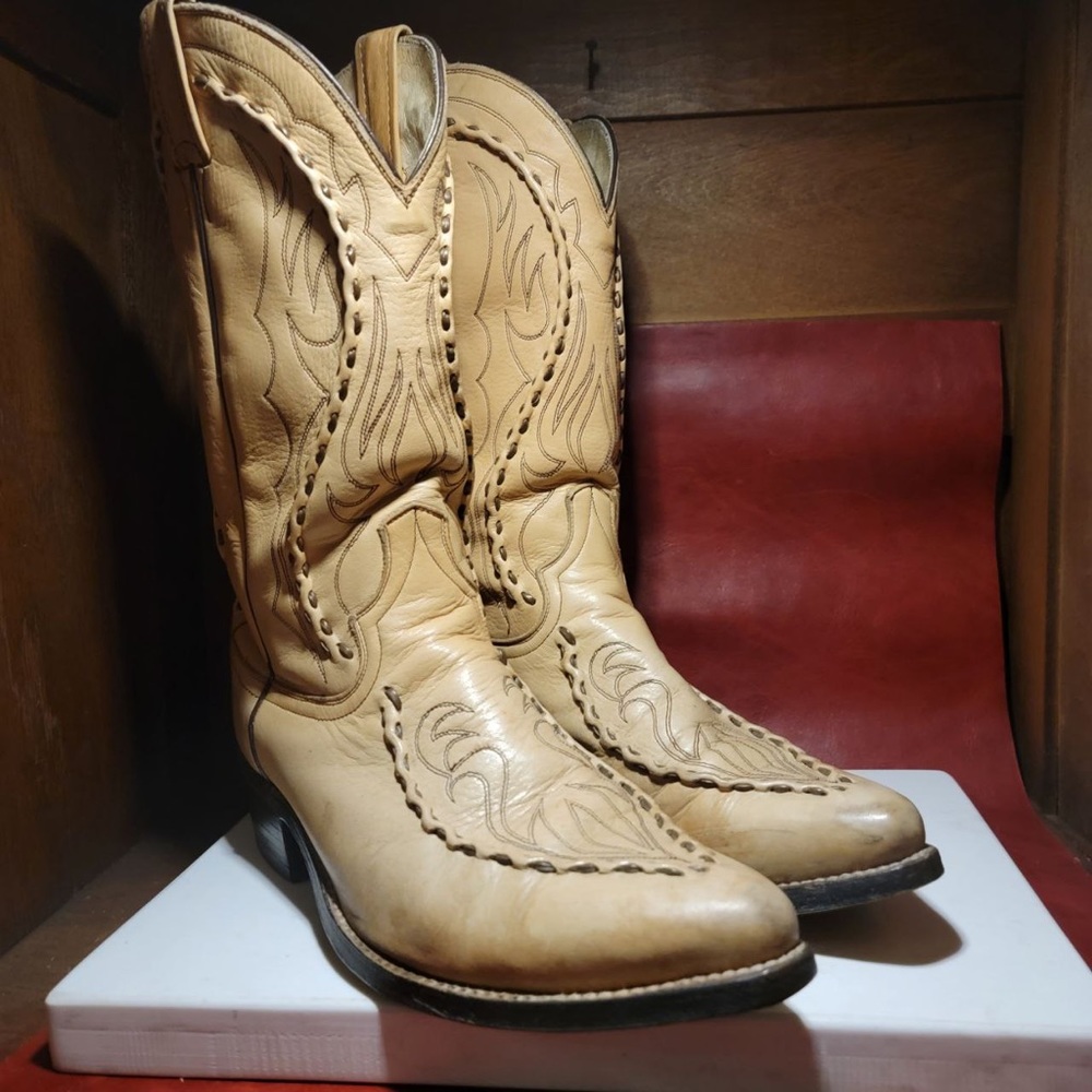 Vintage Deer Leather Dan Post Boots SZ 10D